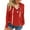 Red, variant on Women Lace Up V Neck Long Sleeve Solid Color Hoodies Top