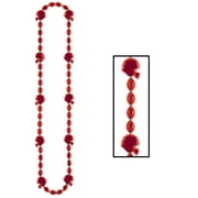 Angle View: Pack of 6 - Football Beads, red by Beistle Party Supplies