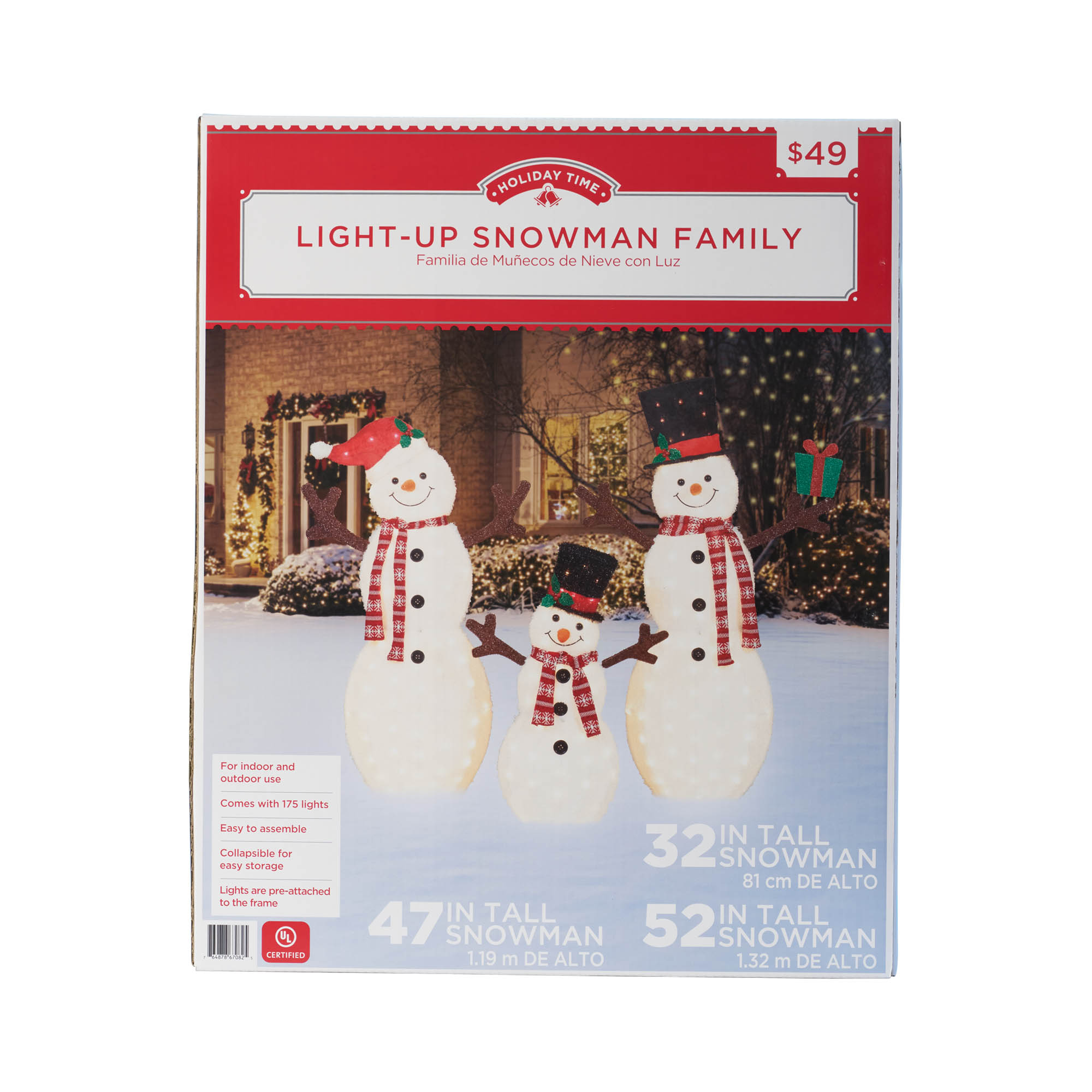Holiday Time Set Of 3 Fluffy Snowman Family - image 4 of 5