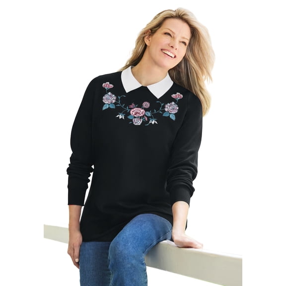 Woman Within Plus Size Layered-Look Sweatshirt