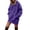 Purple 01, variant on Karymi Spring Dresses for Women Casual Solid Hooded Sweatshirt Dress, Drop Shoulder Long Sleeve Front Kangaroo Pocket Oversized Mini Hoodie Dress