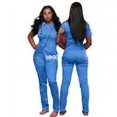 thumbnail image 4 of Global Trend Llc New Style Medical Uniform Scrub Set Hospital Nurse for Women - Royal Blue, 4 of 5