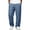 Navy-#q006, variant on Dweltoz Men Linen Cargo Pants Baggy Elastic Waist Trousers Lightweight Breathable Wide Straight Leg Workwear with Pockets,Sky Blue L