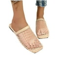 thumbnail image 5 of Viluyesy Womens Slide Sandals, Closed Toe Fishnet Woven Breathable Comfort Spring Summer Casual Flat Shoes Multicolor 5.5, 5 of 6