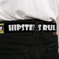 thumbnail image 4 of Nickelodeon Belt, Seatbelt Buckle Belt, Spongebob Nerd Hipsters Rule Black White, 30 to 44 Inches, 4 of 9