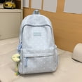 thumbnail image 2 of Cute Polka Dot Laptop Backpack Large Capacity Computer Bag Lightweight Bookbag for Female Elementary & Middle School Students (Blue), 2 of 10