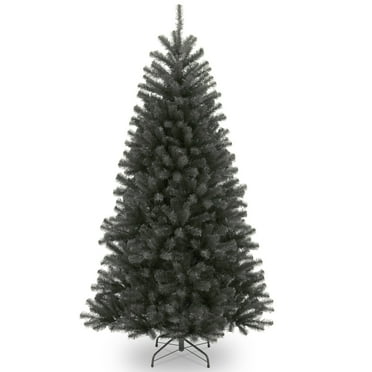 National Tree Company Artificial Halloween Tree, Black, North Valley® Spruce, Unlit, Inlcudes Stand, 6.5 Feet