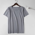 thumbnail image 5 of Taqqpue Men’s V Neck Shirts Casual Solid Color Short Sleeve Gym Athletic T Shirt Fashion Loose Fit Cotton Blouse Workout Bodybuilding Tee Top, 5 of 7