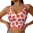 thumbnail image 1 of Balery Strawberries Sujetadores deportivos con espalda cruzada para mujer, acolchados, sin costuras, de alto impacto, ideales para yoga, gimnasio, entrenamiento y fitness.-Large, 1 of 8