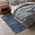 thumbnail image 4 of Area Rug with Tassels 2' x 5', Abstract Branches Navy Blue Kitchen Runner Rug for Hallway Bedroom Throw Rugs, Modern Minimalist Art Soft Door Mat for Bathroom Entrance Living Room, 4 of 9