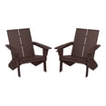thumbnail image 2 of WestinTrends Riviera Outdoor HDPE Modern Adirondack Chair with Cup Holder (Set of 2), Dark Brown, 2 of 11
