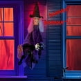 thumbnail image 7 of UBesGoo Hanging Witch Animated Halloween Decoration Witch w/ Pre-Recorded Screaming, LED Eyes, 7 of 7