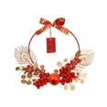 thumbnail image 5 of S SERENABLE 2024 Chinese New Year Wreath, Lunar New Year Wreath, Front Door Wreath, Artificial Flower Wreath for Porch, Garden, Wall Decoration C, 5 of 8