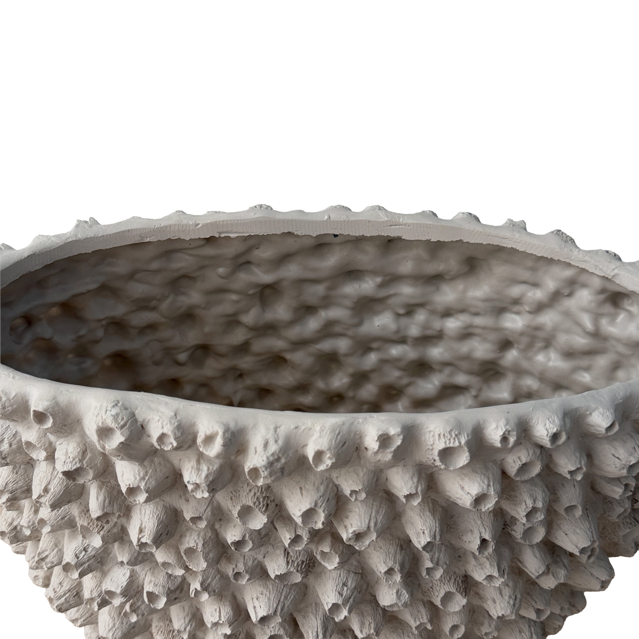 DecMode 10" Coral Textured Beige Polyresin Vase