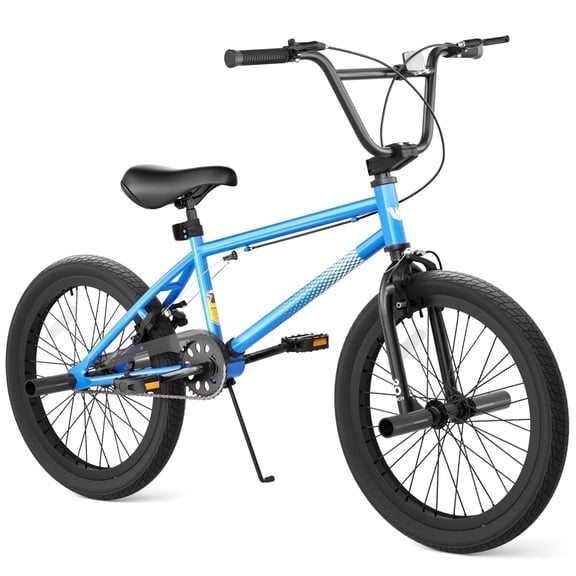 XJD 20 inch BMX Bike Freestyle Cycling Trick Bicycle with 4 Pegs for Teen Beginner 8-12 Years Old Kids,U-brake and Hand-brake levers,Blue