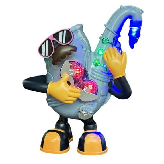 Plastic Dancing Robot Toy with Music and Lights - Interactive Moving Arms and Legs, Bump-and-Go, Requires 3xAA Batteries, Ages 1