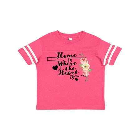 

Inktastic Oklahoma Home is Where the Heart is with Watercolor Floral Gift Toddler Boy or Toddler Girl T-Shirt