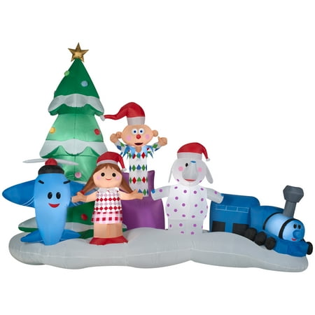 Gemmy Christmas Airblown Inflatable Misfit Toys Scene Rudolph , 7 Ft Tall, Multi