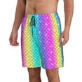 thumbnail image 2 of KLL Rainbow Scales2 Men's Casual Summer Beach Shorts Hawaiian Shorts with Pockets-Large, 2 of 5