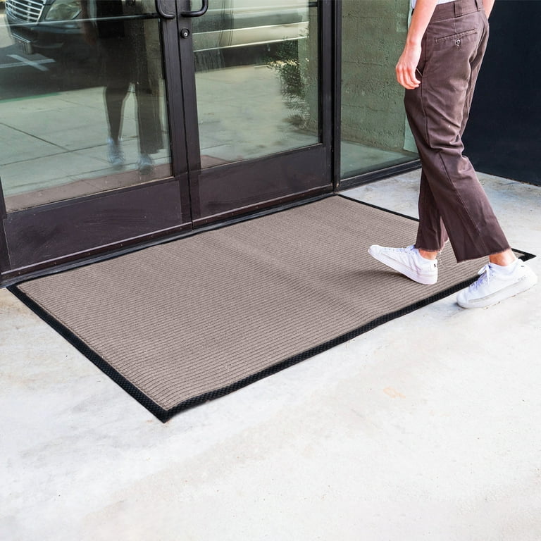 Envelor Indoor Outdoor Doormat Beige 24 in. x 36 in. Chevron Floor Mat, Chevron - Beige