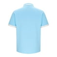 thumbnail image 4 of Hot Days, Bold Styles YLSDY Men's Casual Button Collared Shirts 2025 Solid/Colo Short Sleeve Fashion Shirt Classic Striped Slim Fit Golf Tennis Tops Sky Blue M, 4 of 6