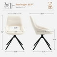 thumbnail image 4 of Zesthouse Swivel Desk Chair No Wheels, Modern Linen Fabric Task Chair with Hollow Back, Armless Upholstered Office Chair for Home Office, Living Room, Bedroom, Beige, 4 of 13