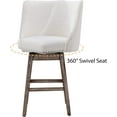 thumbnail image 6 of 27.5 Inches Counter Height Bar Stools Mid Cenutry Modern Linen Kitchen Stools with Back Wood Legs 360°Swivel Barstools for Home Pub/Kitchen Island/Breakfast Bar/Restaurant/Patio, Cream, 6 of 14
