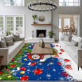 thumbnail image 3 of Large Area Rugs for Living Room Bedroom, Navy Blue Christmas 5'x8' Rug Washable Carpet Runner Indoor Outdoor, Snowman Xmas Tree Ball Snowflake Non Slip Floor Mats Rug for Kitchen, Bathroom, 3 of 8