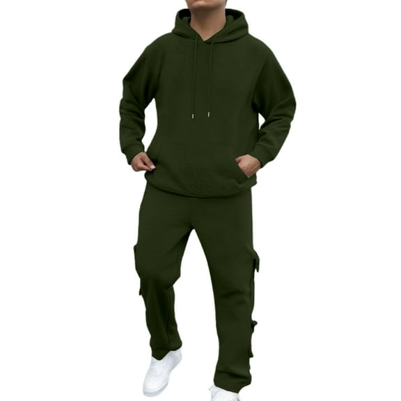 BOOMNY Men Sweatsuits Set Plus Size Hoodies Sweatpants 2Pcs Gym Sweat Suits Running Jogging Fall Winter Athletic Tracksuit Outfits