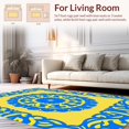 thumbnail image 2 of ODIKA 4' x 6' Machine Washable Non-Slip Area Rug, Middle Eastern Medallion High Traffic Rug, Yellow, 371370, 2 of 7
