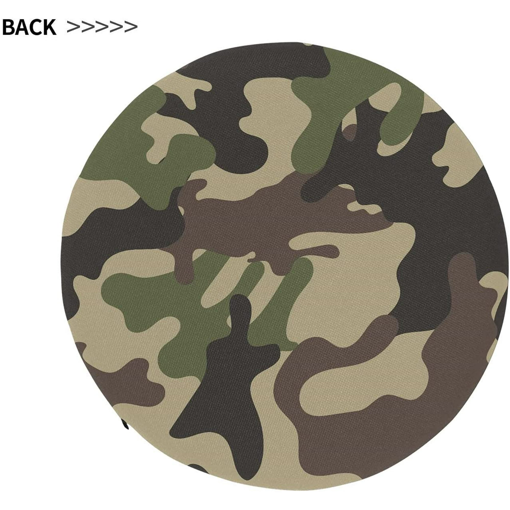 Round Memory Foam Seat Cushions Camouflage Protective Military Cool Style Memory Foam Seat Seat Pillows for Chairs Chair Pad for Home Office Dining