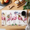 thumbnail image 2 of Placemat Set of 4 Watercolors Flamingo Placemats for Dining Table Beach Wave Washable Table Mats for Kitchen and Party Decor Indoor & Outdoor Use, 2 of 8