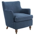 thumbnail image 4 of Safavieh Levin Traditional Wood and Fabric Dining Arm Chairs, Navy, 4 of 6