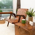 thumbnail image 5 of Corint Mid-Century Modern Tight Back Genuine Leather Lounge Chair in Tan, 5 of 5