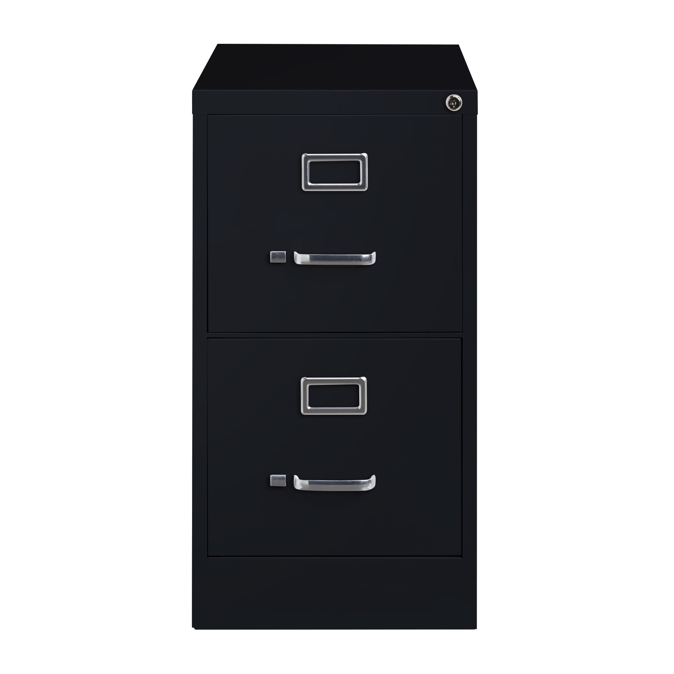 Hirsh 2 Drawer Letter Locking Metal Vertical File Cabinet, 26.5" Deep, Black