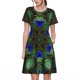 thumbnail image 1 of Easygdp Peacock Feathers para Vestido Transpirable de Mujer, Vestido Suelto de Manga Corta con Pliegues y Bolsillos para el Verano, 1 of 6