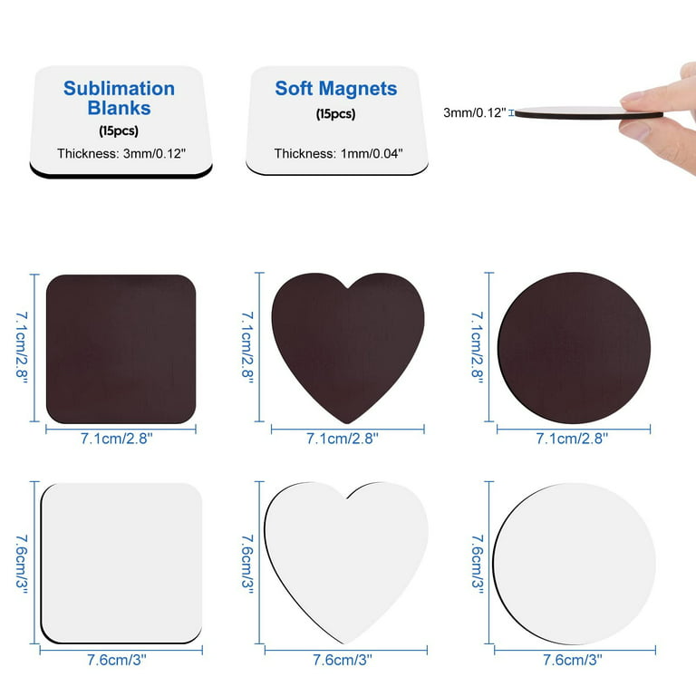 Sublimation Magnet Blanks, 30PCS Personalized Sublimation Blank Refrig –  WoodArtSupply