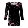 thumbnail image 4 of Ketyyh-chn99 Chandail à Col Rond pour Femmes Dames T-Shirts Manches Courtes Coupe Ajustée Court Haut Été T-Shirts Basiques Noir,P, 4 of 4