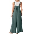 thumbnail image 2 of Women's Casual Wide Leg Jumpsuit Sleeveless Loose Fit Summer Romper with Pockets, 2 of 6