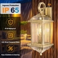 thumbnail image 3 of Candelabros de pared para exteriores Roravilila, 46 cm, dorados, IP65, impermeables, paquete de 2, 3 of 8