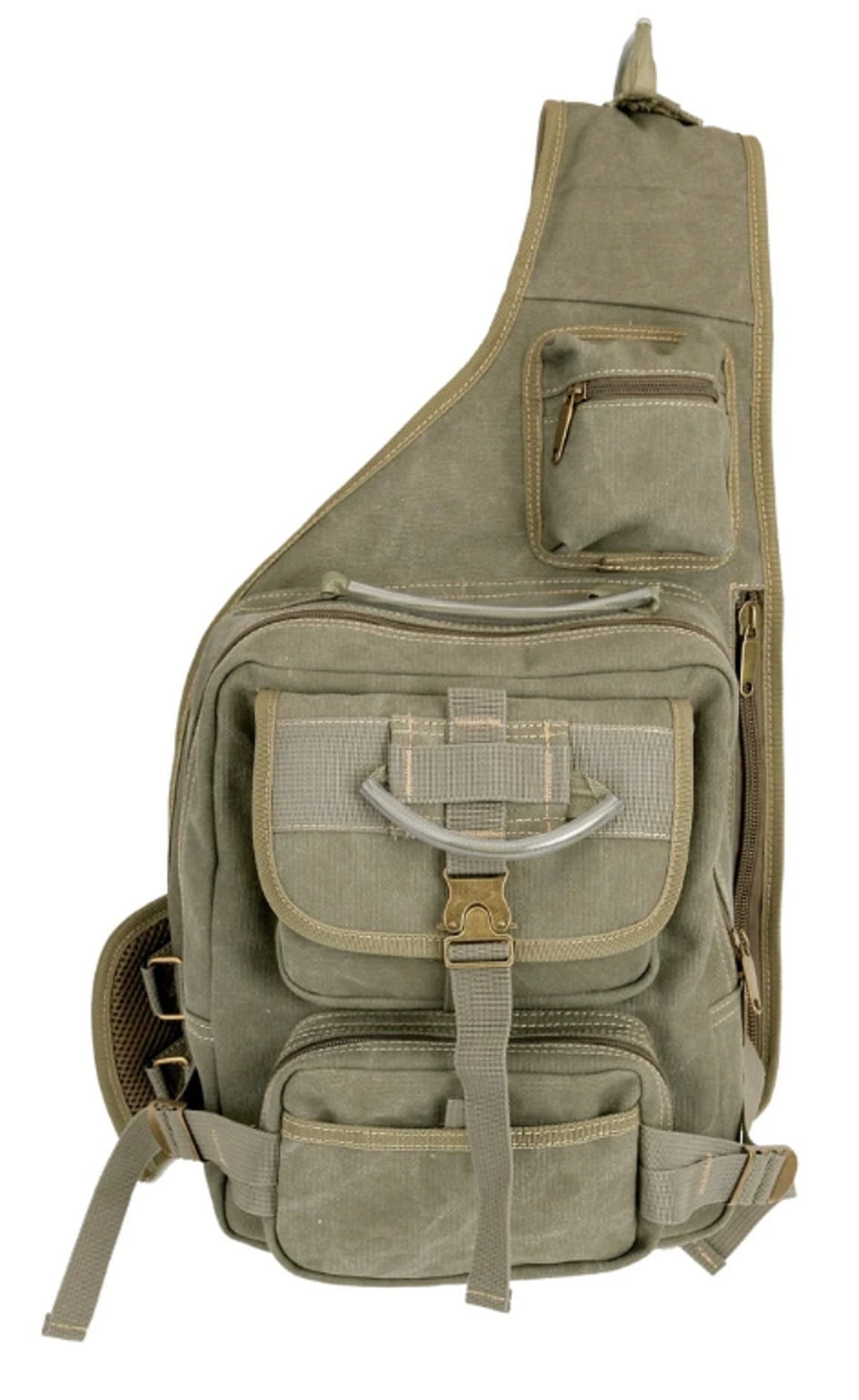 Eurosport Eurosport Canvas Urban Sling Crossbody Backpack Bag (Olive