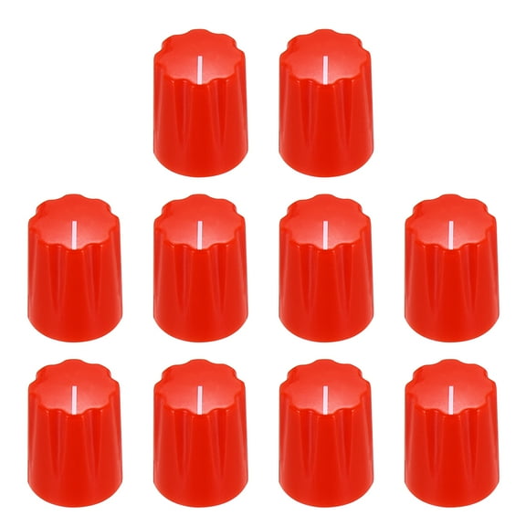 10pcs Red Guitar Effect Pedal Knob, 5/8" Plastic Electric Guitar Knobs