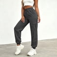 thumbnail image 6 of WAVSUF Women's Cargo Pants, Elastic Waist Loose Fit Multiple Pockets Fall Casual Hiking Joggers Black L, 6 of 7