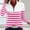 Hot Pink, variant on QUNYINEY Women Tops Casual Long Sleeve Spring Striped Shirt Quarter Zip Mock Neck Pullover Loose Fit Shirts for Women Trendy
