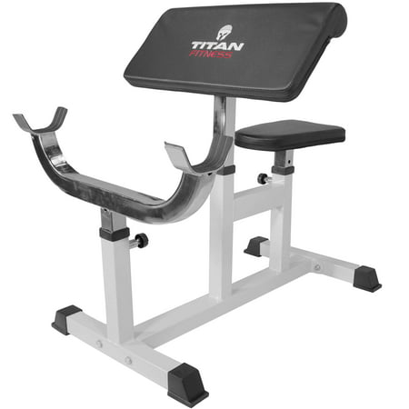 Titan Preacher Curl Station Seated Strength Training Bench Bicep Home (Best Exercise To Build Biceps Fast)