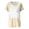 thumbnail image 6 of CFLVAEK Sublimation Blank Shirts for Women Casual Bleached Short Sleeve Blouses Loose Fitted Round Neck Going Out Tunics, 6 of 6