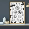 thumbnail image 2 of IDEA4WALL Framed Canvas Wall Art Gourmet Feast Black & White Sketch of Food and Drinks Illustrations Modern Print Realism Wall Decor Relax Chic for Living Room, Kitchen, Dining Room - 24"x36" Natural, 2 of 5