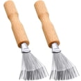 thumbnail image 4 of 2 Packs Hair Brush Cleaner Cleaning Tool with Metal Wire Rake Wooden Handle for Home and Salon Use(Handle with Groove), 4 of 6