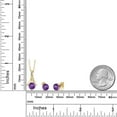 thumbnail image 5 of Gem Stone King 2.15 Ct Purple Amethyst White Diamond 18K Yellow Gold Plated Silver Pendant and Earrings Jewelry Set, 5 of 5