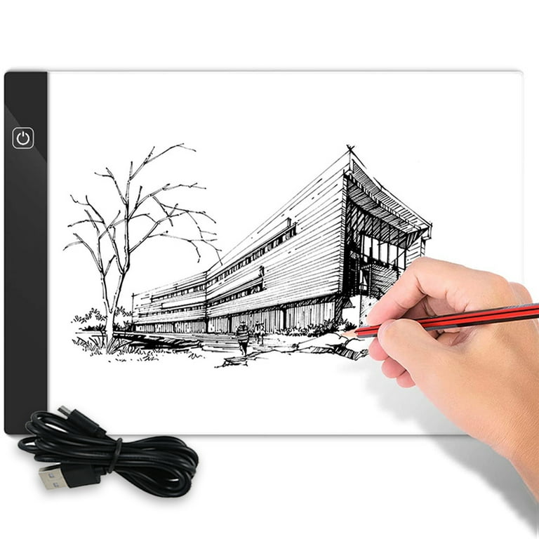 Portable Tracing Light Pad USB Powered Light Drawing Board Kit (A3/A4,  Black) US